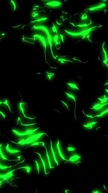 Siyah bir arkaplanda yeşil neon ışıklı izler gösteren soyut bir görüntü. Işık yolları dinamik ve enerjik bir etki yaratır, modern ve geleceksel tasarım temaları için mükemmeldir.