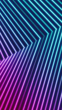  Mavi mor teknoloji geometrik neon çizgiler video animasyonu soyut arkaplan zarif