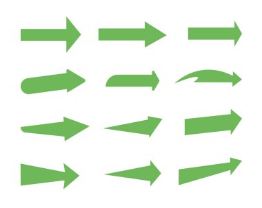 Çeşitli tasarımlardan oluşan yeşil ok simgesi