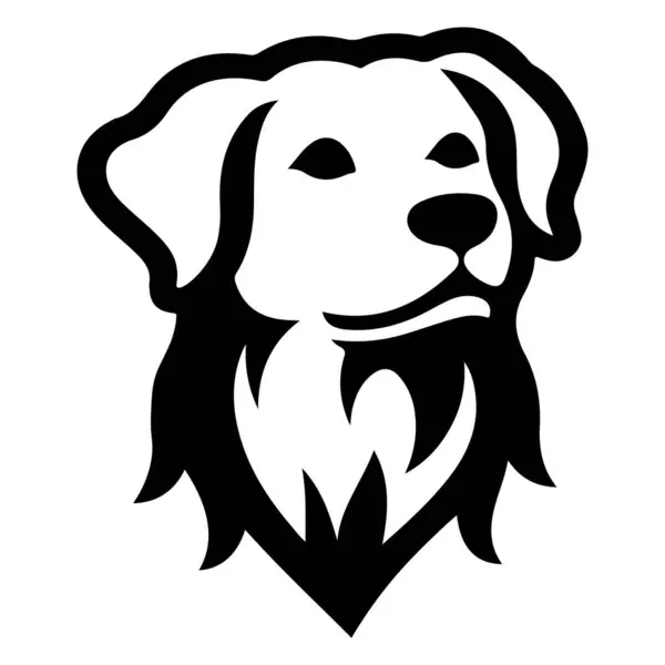 Beyaz arkaplanda köpek kafası silueti vektör logosu tasarımı çizimi