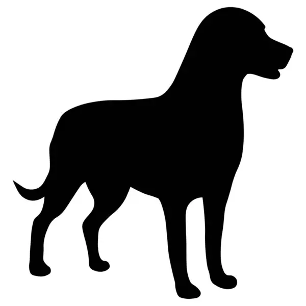 Beyaz Arkaplanda Köpek Tasarımı Silüet Vektör Sanat İllüstrasyonu
