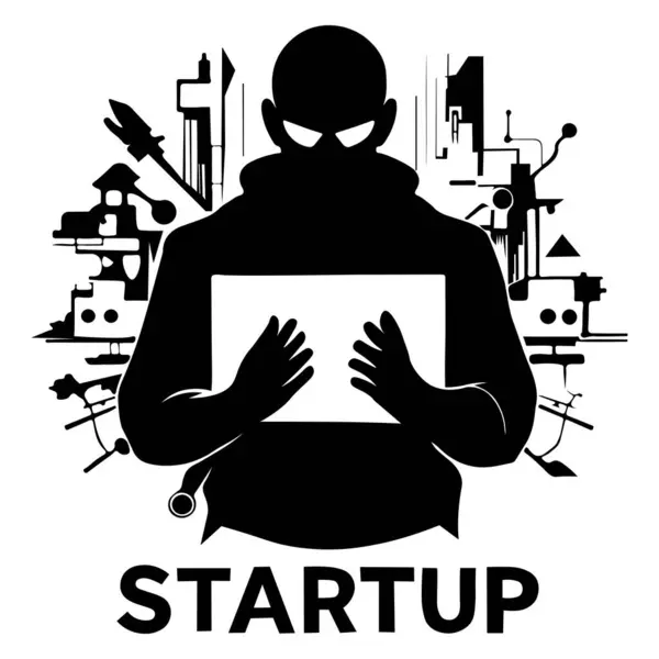 Tech Startup Konsepti Soyut Tasarım Silüet Vektör Sanatı ResmiComment