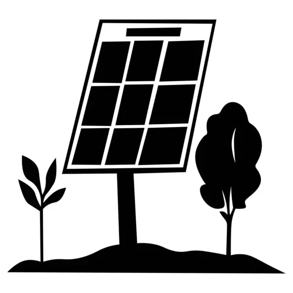 Güneş Paneli Simgesi Tasarımlı Yeşil Enerji Siluet Vektör Sanatı ResimleriName