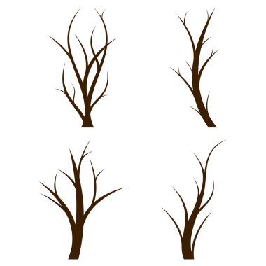 Ağaç dalları vektörünü ayarla. izole.