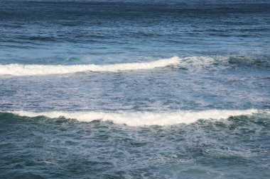 Dalgalar sahile çarpıyor.