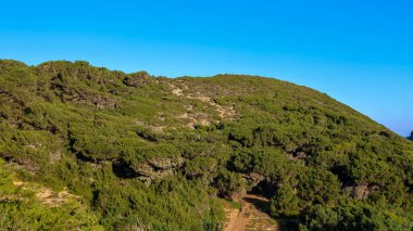 İsrail 'in kuzeyindeki adanın dağlarındaki güzel deniz manzarası.
