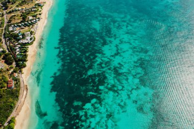 İHA görüntüsü Karayipler 'de sahil kenarında, Saint Kitts