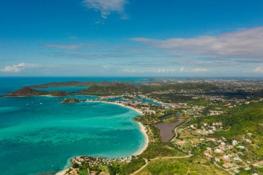 Yazın St. Kitts ve Nevis, Karayip Denizi 'nde hava manzarası