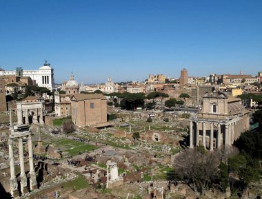Roma 'da Roma Forumu, İtalya güneşli bir günde