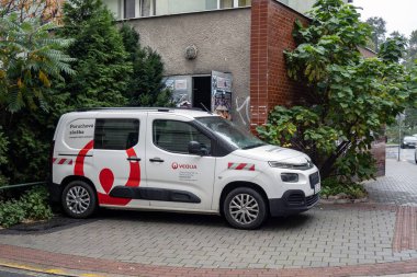 OSTRAVA, CZECH REPUBLIC - MAY 10, 2023: Citroen Berlingo panel van of Veolia energetic emergency service in Ostrava clipart