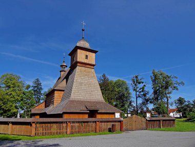 New retro fashioned wooden church in Czech Republic clipart