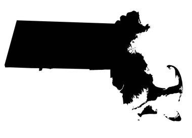 ABD 'deki Massachusetts eyaletinin temsilci illüstrasyonu, siyah-beyaz