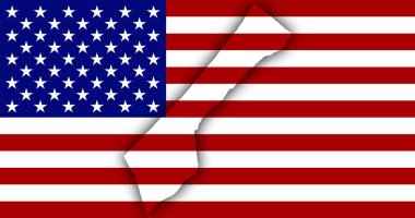 USA flag and with map of Gaza Strip to be taken over by United States clipart