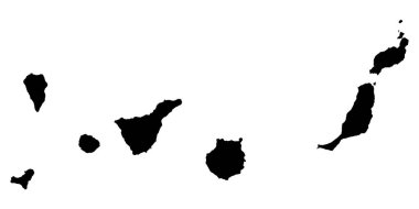 Kanarya Adaları haritalı Vektör illüstrasyonu, Büyük Kanarya, İspanya