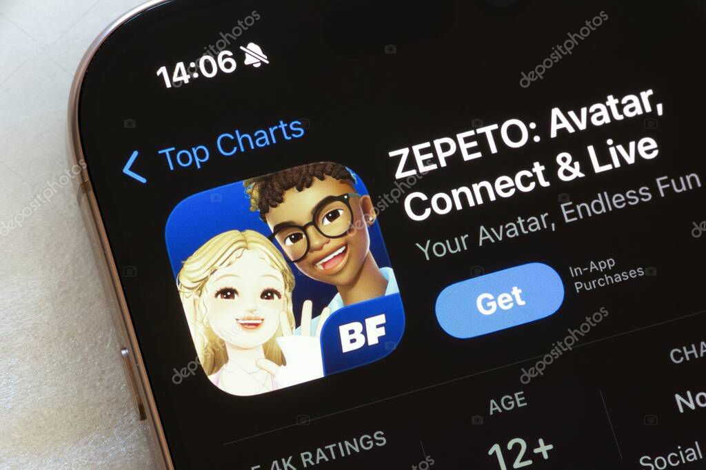 OSTRAVA, CZECHIA - NOVEMBER 23, 2024: Apple app store with Zepeto avatar mobile application to be installed