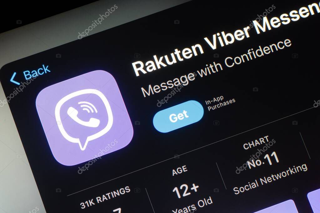 OSTRAVA, CZECHIA - JULY 27, 2024: Apple app store with Rakuten Viber mobile app to be installed on iPhone smartphone