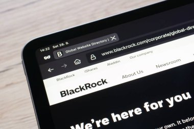OSTRAVA, CZECHIA - SEPTEMBER 28, 2024: BlackRock yatırım şirketinin fon, hisse ve ETF sunan web sitesi