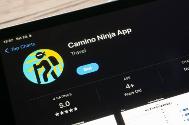 Ostrava, Çek Cumhuriyeti - 28 Eylül 2024: Camino Ninja Uygulaması mobil seyahat uygulaması olan Apple uygulama mağazası