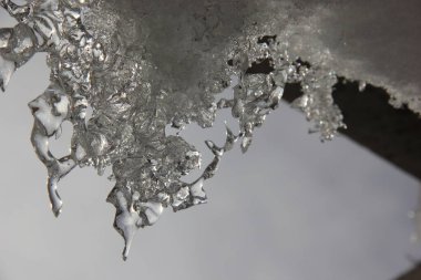 Asılan ve eriyen bir buz sarkıtı