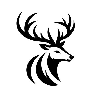 Buck Geyik Logosu, Buck Geyik 'in Basit Vektörü, Avlanma Logonuz, Geyik Logosu, vektör geyik başı silueti tasarımı çiziminiz için harika.