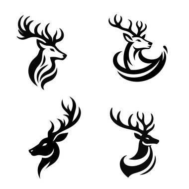Buck Geyik Logosu, Buck Geyik 'in Basit Vektörü, Avlanma Logonuz, Geyik Logosu, vektör geyik kafası, siluet tasarımı çizimi için harika.