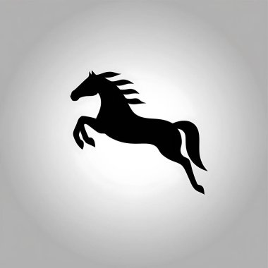 Siyah at ikonu. vektör illüstrasyonu