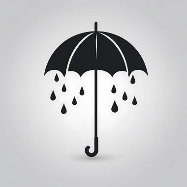 şemsiye simgesi vektör illüstrasyonu