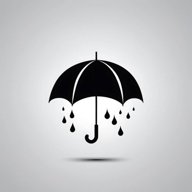 Şemsiye ikonu. yağmur damlaları işaret vektörü