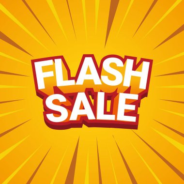 flaş satışı metni olan satış afişi.