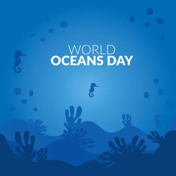 Dünya okyanus günü vektör çizim