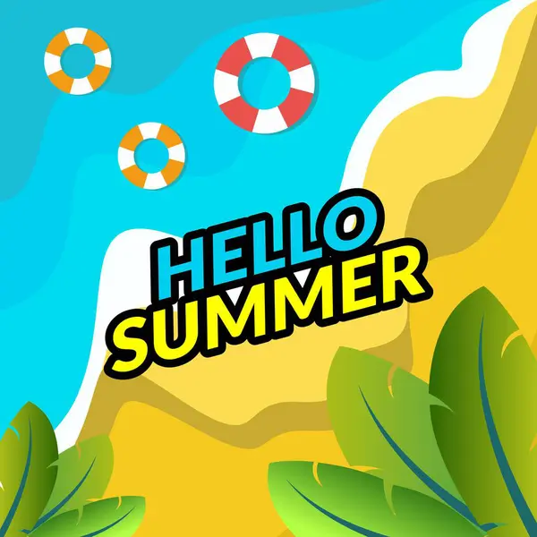 Merhaba yaz. vektör illüstrasyonu