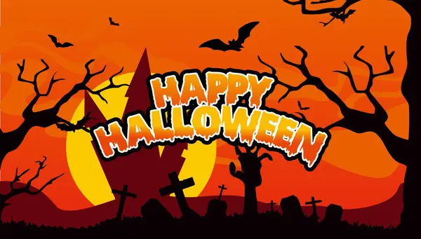 Cadılar bayramı balkabağı Yarasalar ve ağaçlarla