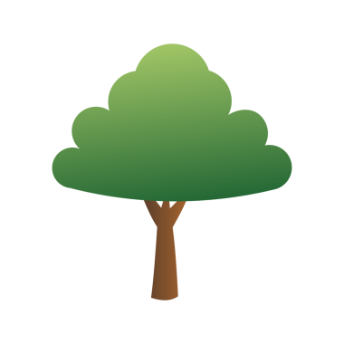 Yeşil ağaç simgesiyle, düz stil