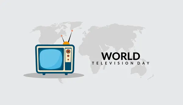 Dünya televizyon günü. Dünya televizyonu vektör illüstrasyonu. Dünya TV dünyası TV günü konsepti.