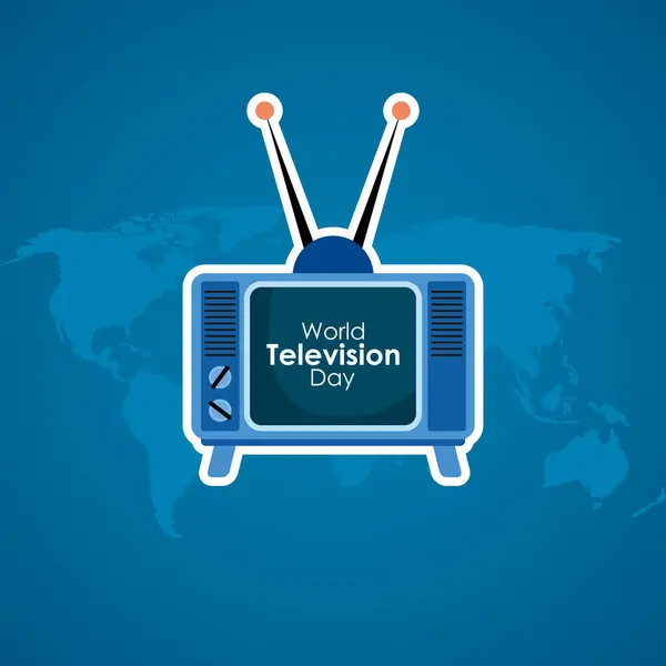 Televizyon dünyası TV günü vektör ikonu tasarımı