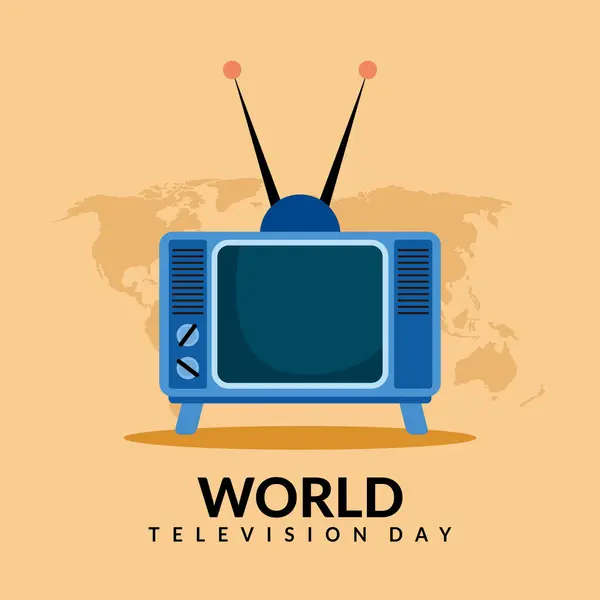 Dünya TV günü kutlama vektörü illüstrasyonu