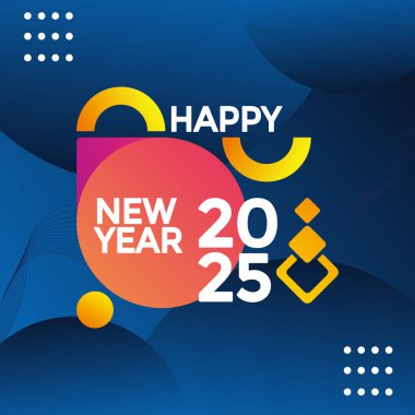 Mutlu yıllar 2025 sosyal medya post tasarımı