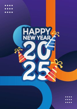 Mutlu yıllar 2025 Sosyal medya paylaşımı, poster, hikaye tasarımı.