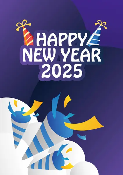 Mutlu yıllar 2025 Sosyal medya paylaşımı, poster, hikaye tasarımı.