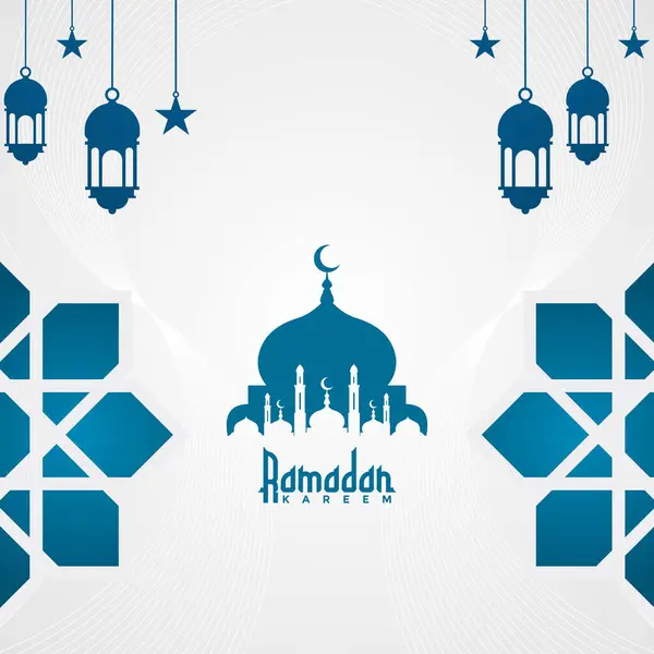 Ramazan Kareem selamlama dizaynı. Fenerli islami hat bilgisi. vektör illüstrasyonu.