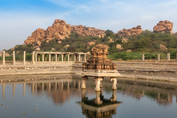 stock image Pushkarni an ancient step well at Vijaya Vitthala temple complex at Hampi