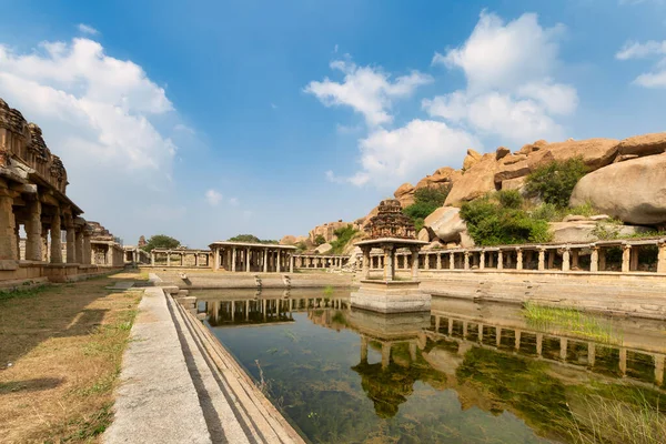 stock image Pushkarani water tank with ancient architecture at Hampi Karnataka