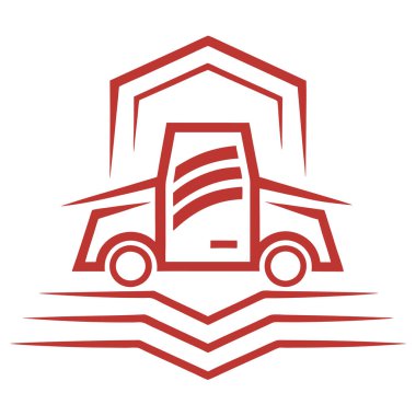 Car Heavy Duty Truck Line Art Logo Icon Vector Artwork Printable Design clipart