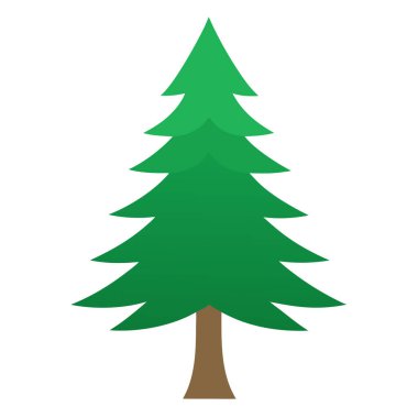 Doğal Çam Ağacı Silüeti Vektör Sanat İllüstrasyonu Doğa Temalı, Peyzaj ve Çevre Projeleri Tasarımı