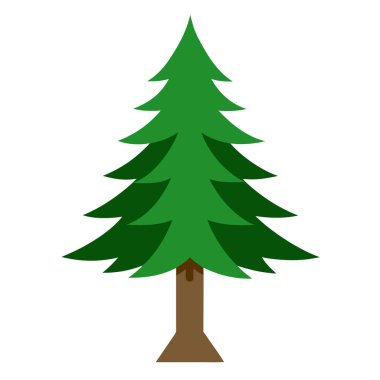 Doğal Çam Ağacı Silüeti Vektör Sanat İllüstrasyonu Doğa Temalı, Peyzaj ve Çevre Projeleri Tasarımı