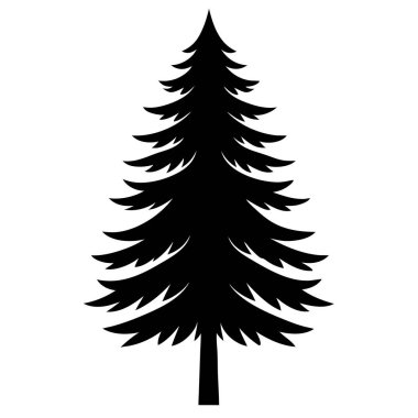 Doğal Çam Ağacı Silüeti Vektör Sanat İllüstrasyonu Doğa Temalı, Peyzaj ve Çevre Projeleri Tasarımı