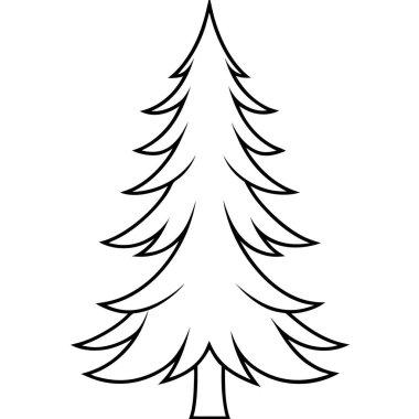 Doğal Çam Ağacı Silüeti Vektör Sanat İllüstrasyonu Doğa Temalı, Peyzaj ve Çevre Projeleri Tasarımı