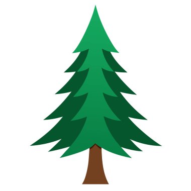 Doğal Çam Ağacı Silüeti Vektör Sanat İllüstrasyonu Doğa Temalı, Peyzaj ve Çevre Projeleri Tasarımı