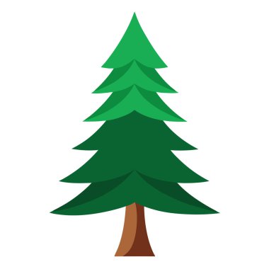 Doğal Çam Ağacı Silüeti Vektör Sanat İllüstrasyonu Doğa Temalı, Peyzaj ve Çevre Projeleri Tasarımı