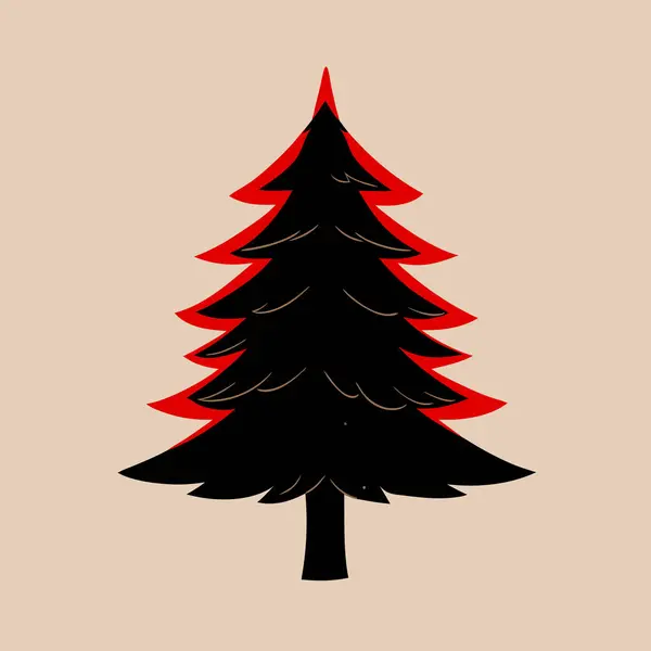 Doğal Çam Ağacı Silüeti Vektör Sanat İllüstrasyonu Doğa Temalı, Peyzaj ve Çevre Projeleri Tasarımı